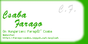 csaba farago business card