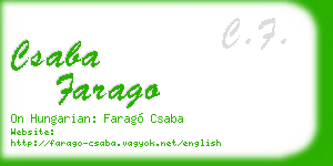 csaba farago business card